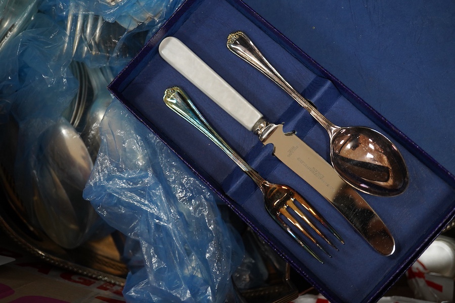 A large collection of assorted plated ware. Condition - varies